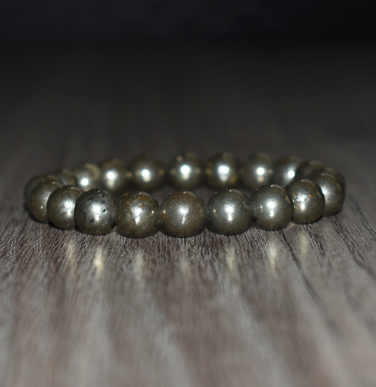10mm Pyrite Bracelet Pyrite Jewelry Unisex Bracelet Etsy