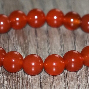10mm Red Carnelian Bracelet, Natural Crystal Gemstone, Root Chakra Mala image 3