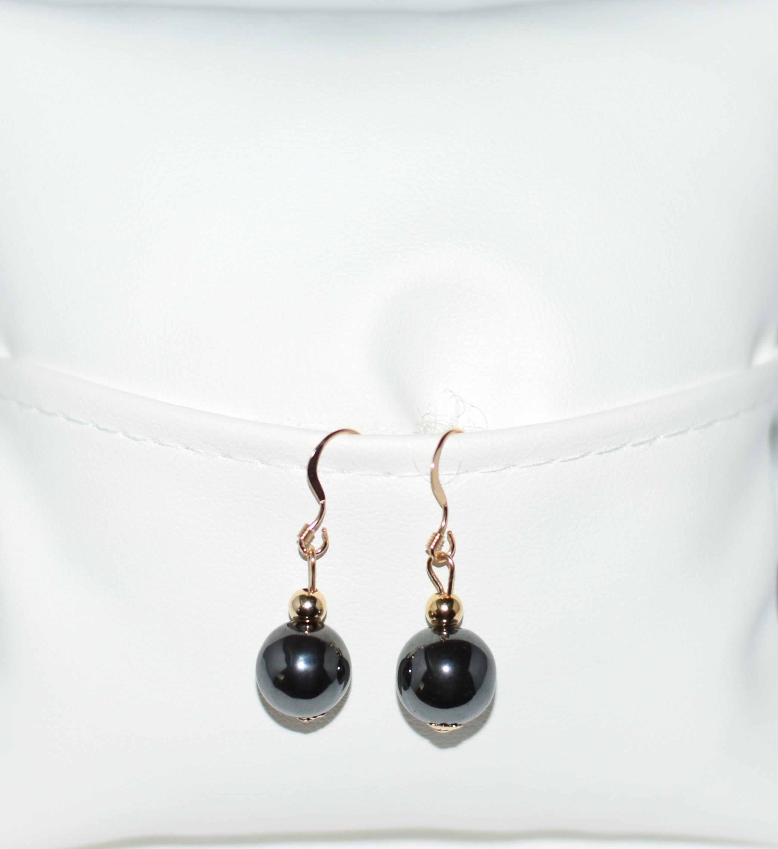 Hematite Earrings for Women, 14k Gold Earrings, Dark Gray Dangle Earrings, Success Crystal Earrings, Gemstone Earrings, Crystal Earrings