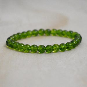 6mm Peridot Bracelet, August Birthstone, Gemstone Jewelry image 1