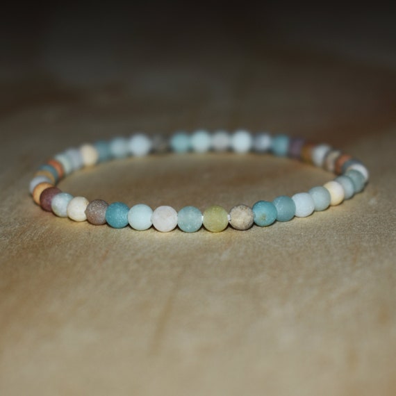 Amazonite Bracelet with Sea Glass Charm