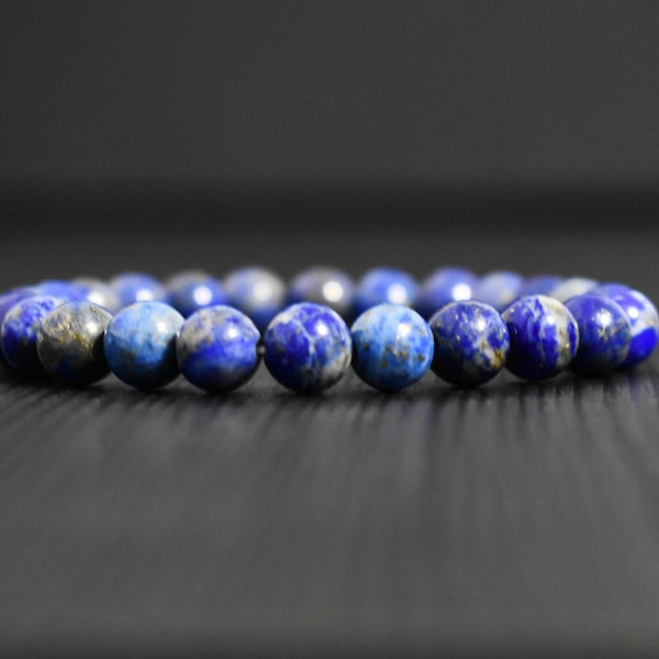 Natural Lapis Lazuli Gemstone Bracelet, Unisex Crystal Bracelet