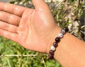 8mm Tourmaline Bracelet, Mixed Gemstone Beaded Jewelry