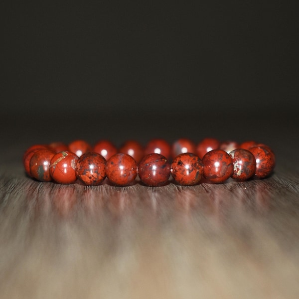 8 mm Roter Jaspis Armband für Frauen und Männer Armband, Wurzel-Chakra Armband, natürliche Kristall Armband für Männer Frauen, Yoga Armband Geschenk