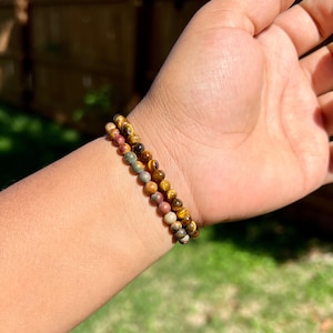 4mm Tiger Eye Bracelet • Natural Gemstone Jewelry • Everyday Gift for Men & Women image 10