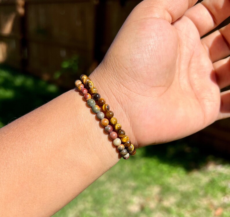 4mm Tiger Eye Bracelet • Natural Gemstone Jewelry • Everyday Gift for Men & Women image 10