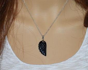 Black Agate Necklace, Black Jewelry, Healing Crystal Necklace, Earthy Necklace, Anxiety Necklace