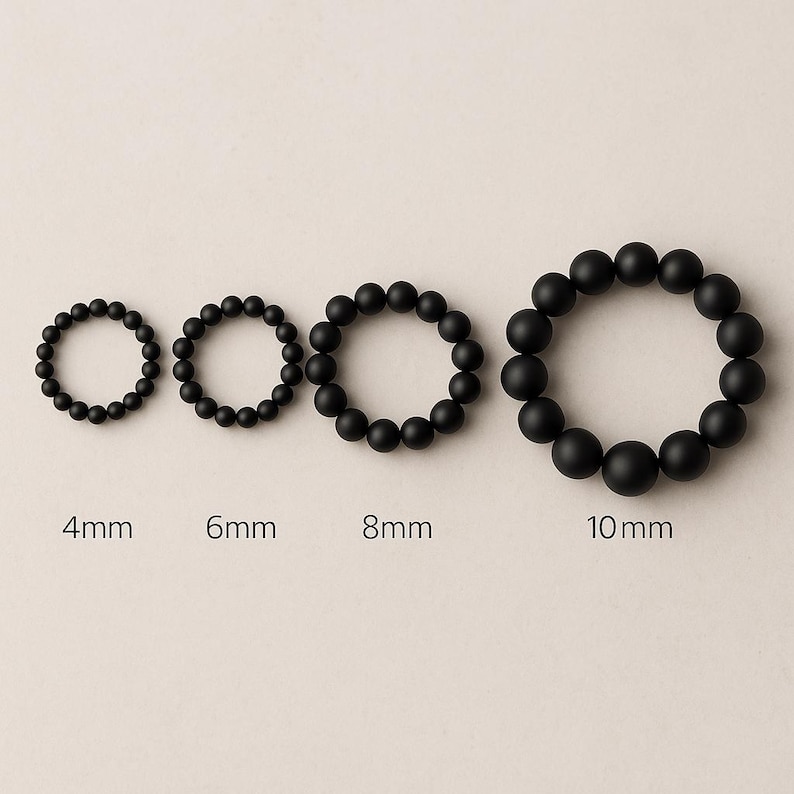 Matte Black Onyx Bracelet - Bold, Grounding Beaded Gemstone Bracelet for Him image 10