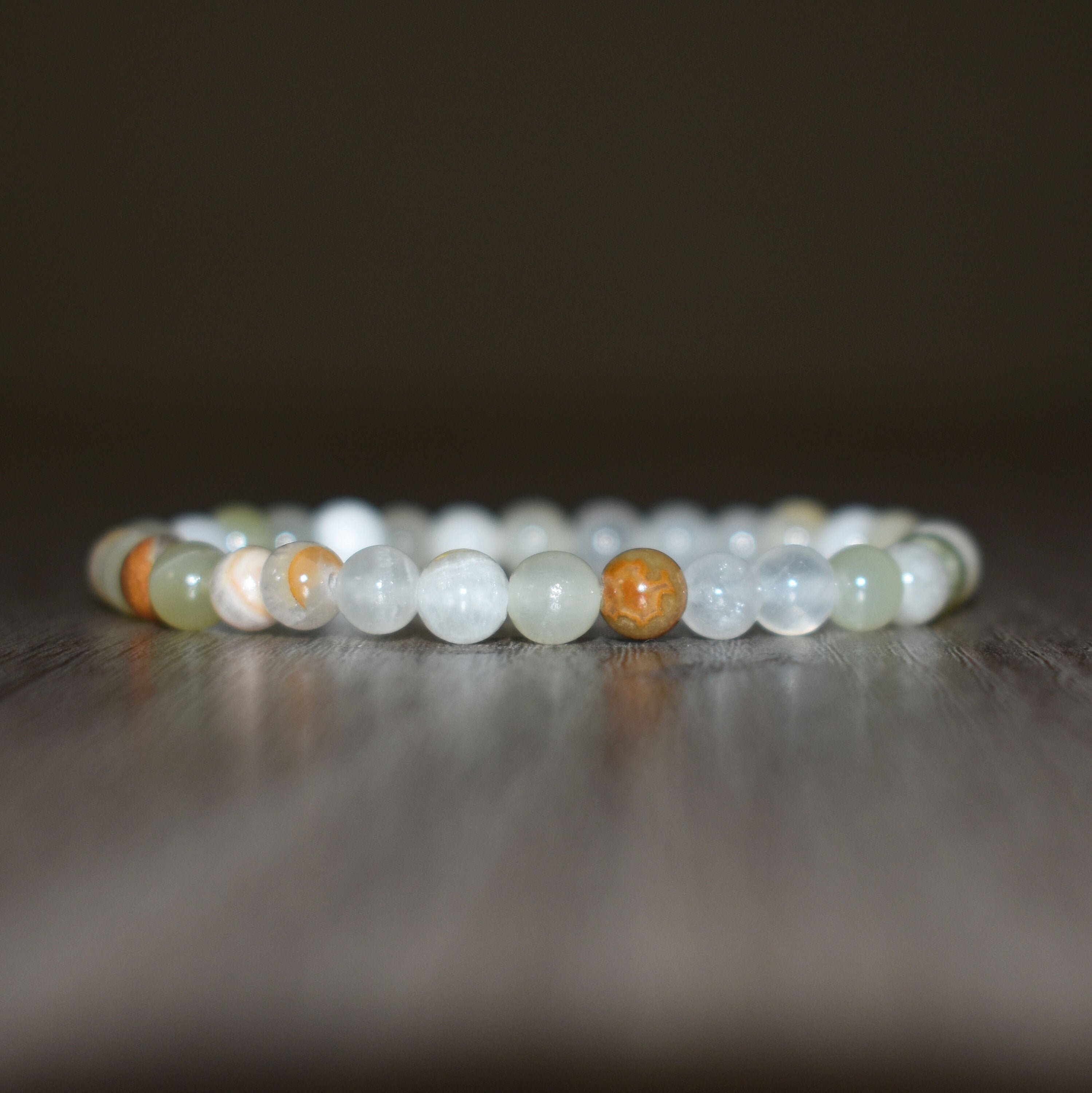 6mm White Lace Jade Bracelet Jade Jewelry Bracelet for Etsy