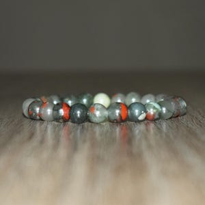 8mm African Bloodstone Bracelet, Natural Gemstone Jewelry image 1