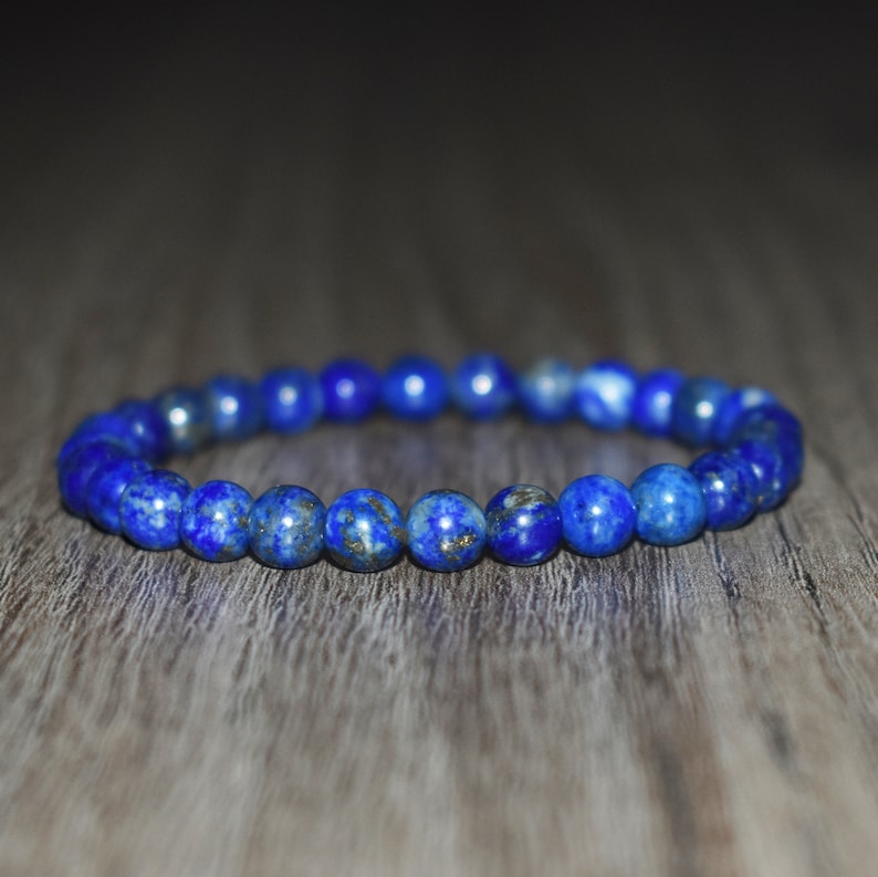 6mm Lapis Lazuli Bead Bracelet For Man And Woman Bracelet Etsy Canada