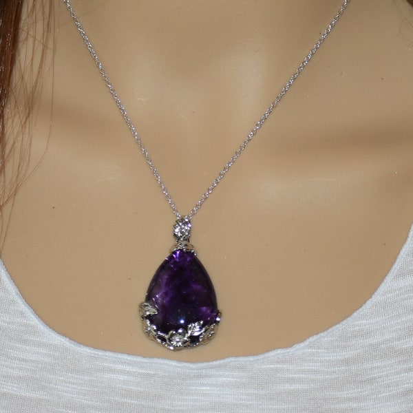 Amethyst Crystal Necklace, Amethyst Necklace, Amethyst Jewelry, Amethyst Pendant, Gemstone Necklace
