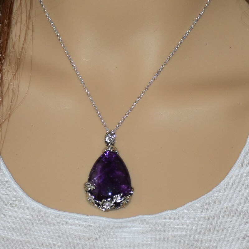 The C- Necklace with Amethyst Stone main image 1