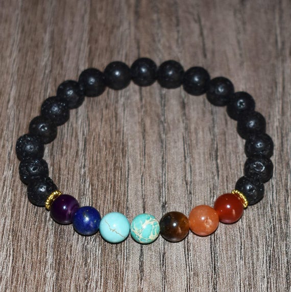 7 Chakra Bracelet Diffuser Bracelet, Lava  Bracelets for Women, Mens Bracelet Men Bracelet, Gift for Boyfriend Unisex Bracelet Gift for Him