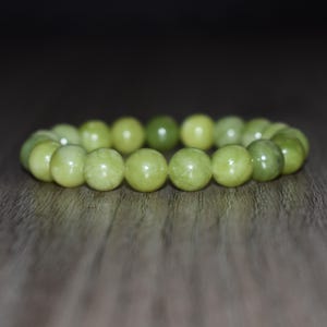 10mm Green Jasper Bracelet, Natural Gemstone Crystal Bracelet