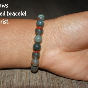 8mm African Bloodstone Bracelet, Natural Gemstone Jewelry image 2