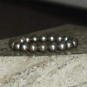 10mm Pyrite Bracelet, Natural Crystal Gemstone, Unisex Yoga Gift image 12
