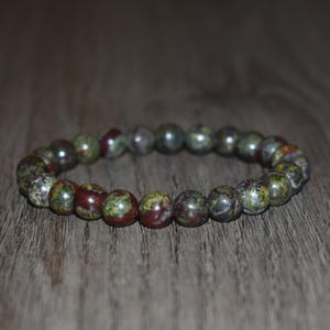 Dragon Bloodstone Bracelet, Natural Crystal Yoga Jewelry image 2
