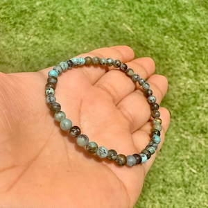 4mm African Turquoise Jasper Bracelet, Personal Growth Gemstone Jewelry, Dainty Beaded Gift Men Women image 16