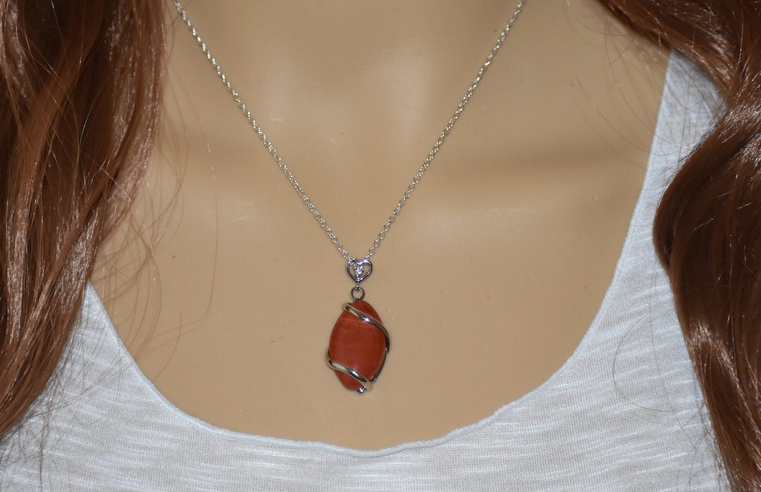 Red Jasper Necklace Red Jasper Jewelry Healing Crystal Necklace Earthy Necklace Anxiety Necklace Healing Necklace Etsy UK