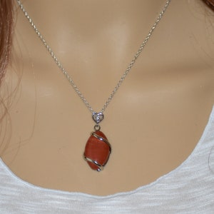 Red Jasper Necklace, Red Jasper Jewelry, Red Crystal Necklace, Earthy Necklace, Gift for Women, Gemstone Necklace Gift, Gift under 20