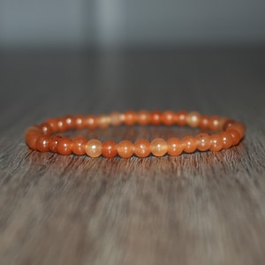 4mm Orange Aventurine Bracelet, Natural Crystal, Sacral Chakra