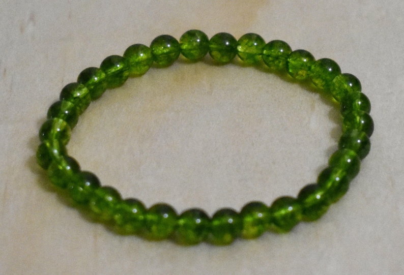 6mm Peridot Bracelet, August Birthstone, Gemstone Jewelry image 8