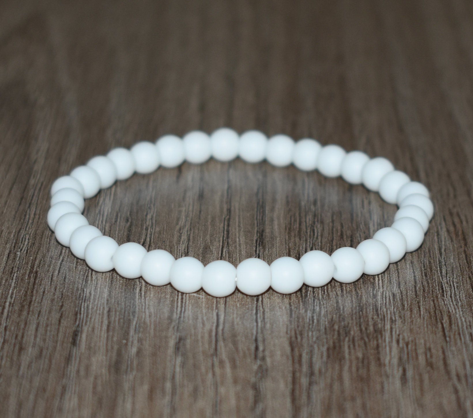 6mm Onyx Bracelet Matte White Onyx Bracelet Energy Bracelet Etsy