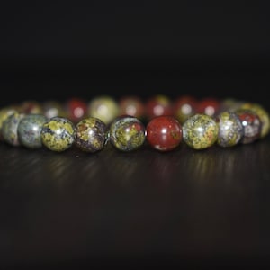Dragon Bloodstone Bracelet, Natural Crystal Yoga Jewelry