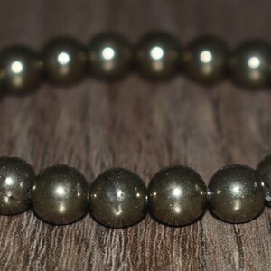 Natural Pyrite Gemstone Bracelet, Custom Wrist Size image 3