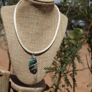 Turquoise wire wrapped pendant image 5