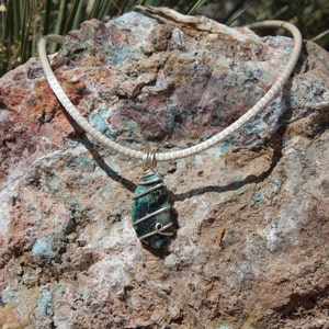 Turquoise wire wrapped pendant image 4