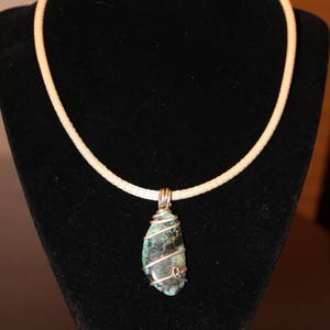 Turquoise wire wrapped pendant image 6