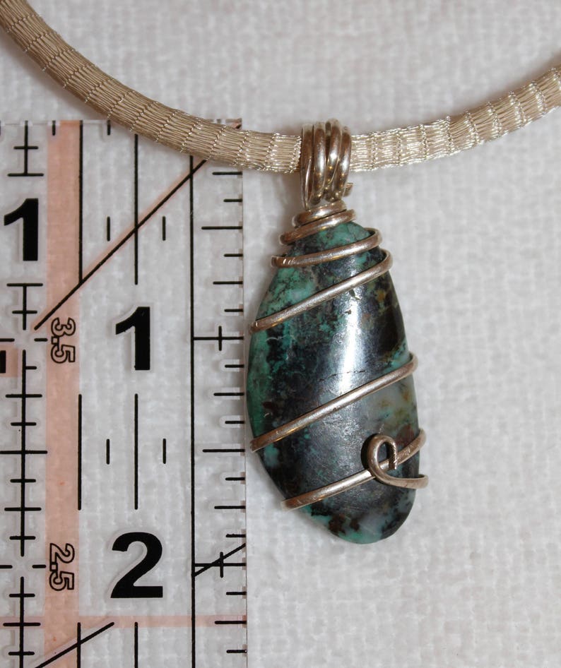 Turquoise wire wrapped pendant image 7