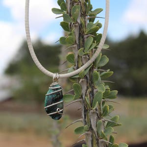 Turquoise wire wrapped pendant image 3