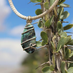 Turquoise wire wrapped pendant image 2