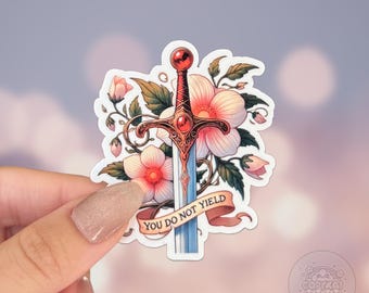You Do Not Yield Sticker, Throne Of Glass Aelin Sticker, SJM, Bookish Vinyl Stickers, Stickers for Bottles, Journals, Kindle, Book Sticker