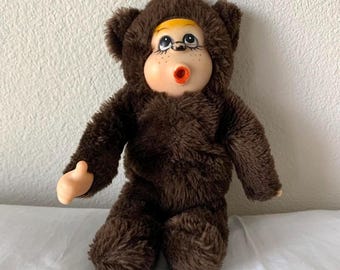 1970年代のヴィンテージゴンガ指しゃぶり型猿ぬいぐるみ - Etsy 日本