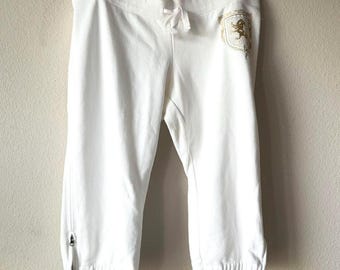 Express Women's Medium y2k 2000s Vintage White Capri Track Pants