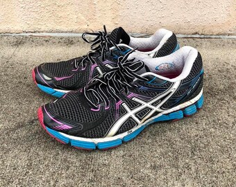 Asics Gel G2-2000 Black Pink Blue Sneakers Women's 9.5 Shoes