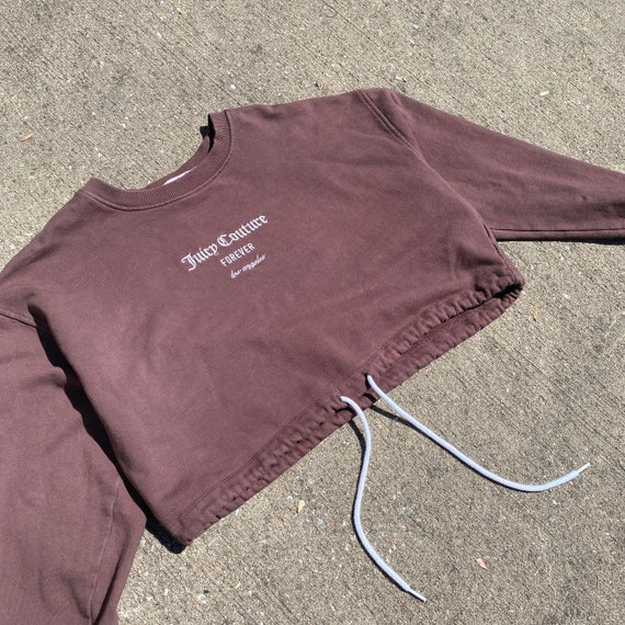 Juicy Couture Brown Cropped Sweatshirt Women's Me… - image 1