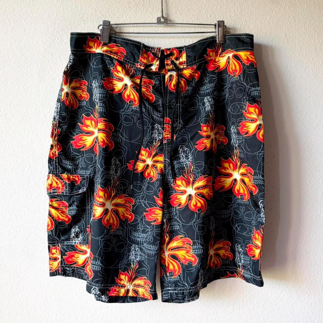 Y2k 2000s Skull Print Board Shorts Swim Trunks Men's XL - Etsy