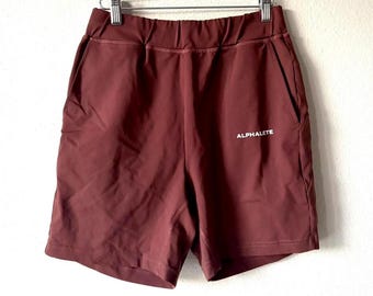 Alphalete Brown Gym Shorts with Back Pocket - Women's Small