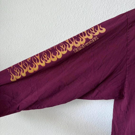 Made in USA Vintage Hawaii Flames Print Long Slee… - image 2