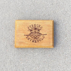 Avenged Sevenfold Etched Carved Wooden Block Decor Collectible
