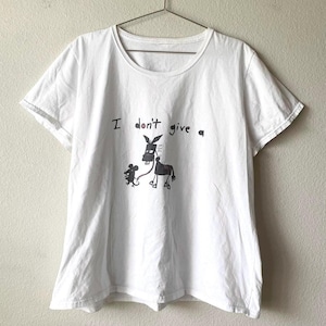 I Don&#39;t Give a Rats Ass - Funny White Tee Shirt - Men&#39;s Large