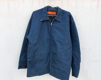 Vintage Blue Work-wear Zip Up Jacket Men's XL