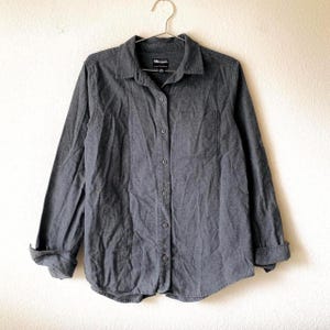 Outdoor Research Gray Long Sleeve Flannel Button Shirt Men&#39;s Medium
