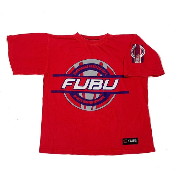 red graphic tee