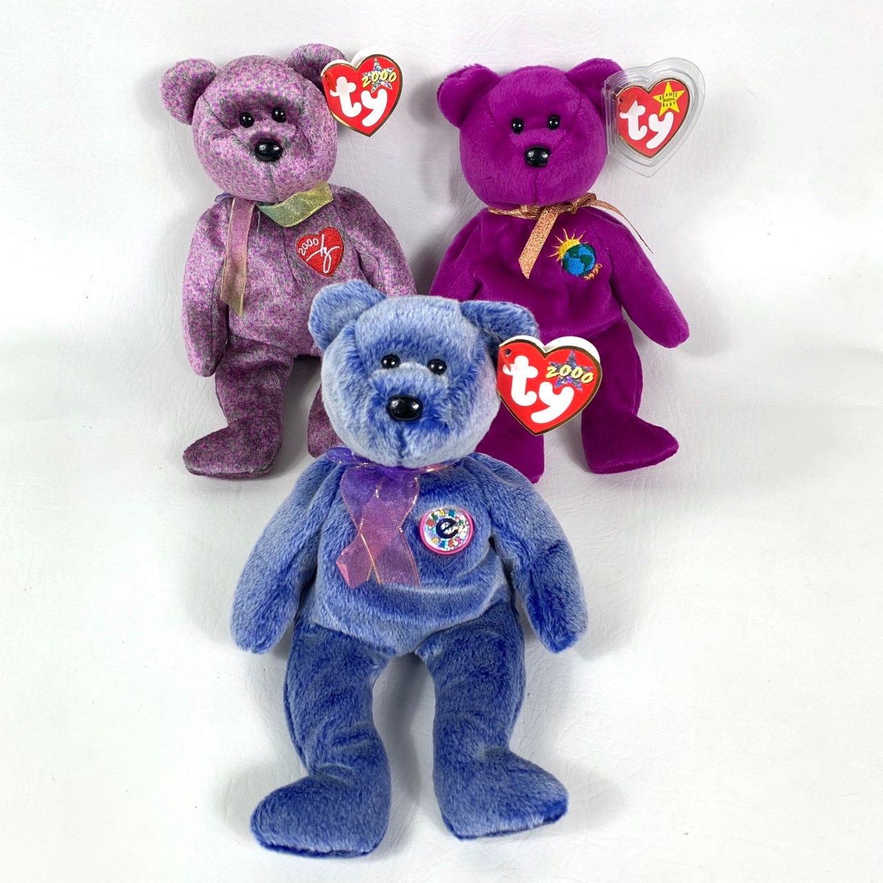 BEANIE BABIES Bundle of 3 Year 2000 Y2K Millennium Bears Etsy